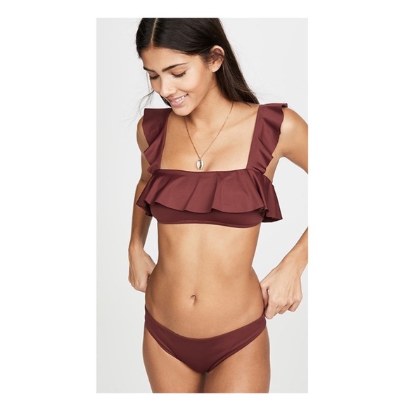 New! EBERJEY Navy Ruffle Bikini Set Jane Top Coco Bottom - Picture 5 of 12